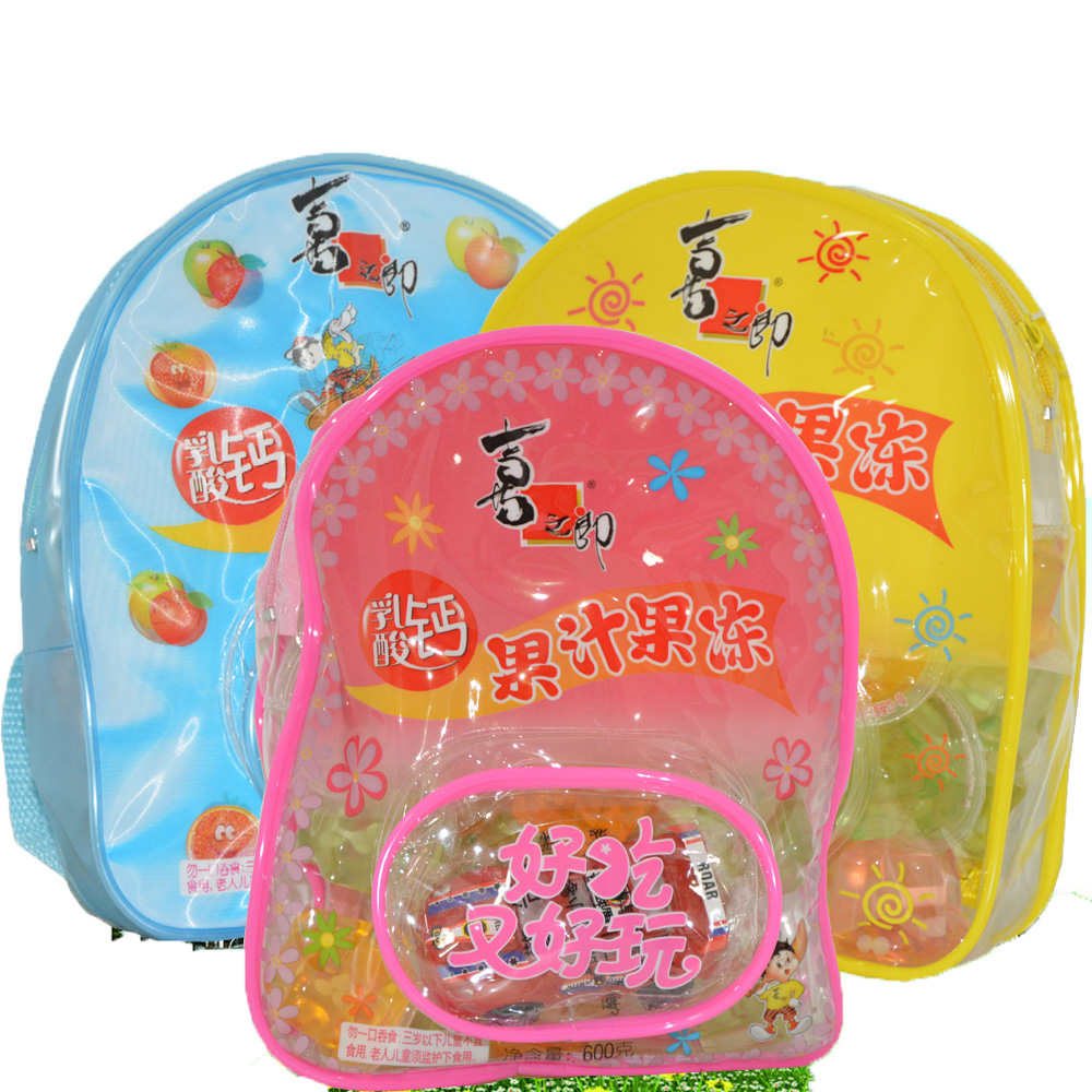 喜之郎乳酸钙果汁果冻小书包600g果冻布丁学生书包礼袋儿童节礼物参数