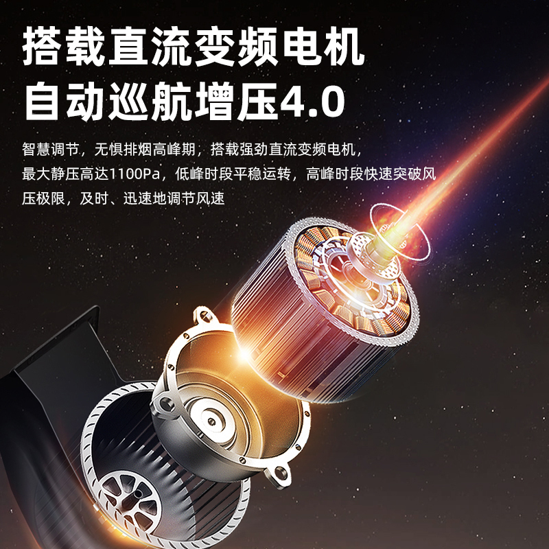 樱雪(INSE)顶侧双吸油烟机家用7字型油烟机26m³大吸力抽油烟机变频低噪1100Pa自动清洗ZK2429