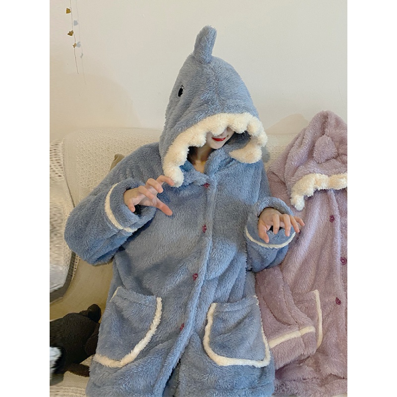 连帽睡衣女秋冬季珊瑚绒卡通恐龙2021年新款法兰绒春秋家居服套装参数