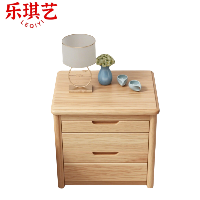 乐琪艺胡桃木色床头柜g04个高清大图