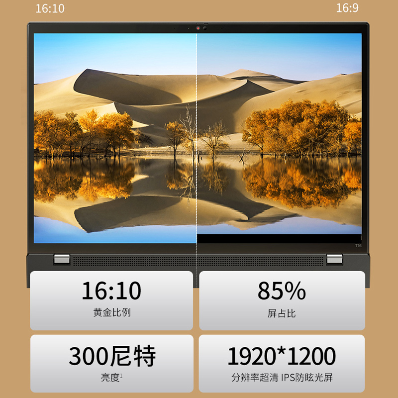 联想ThinkPad T16 英特尔酷睿i7 16英寸轻薄便携工程师笔记本电脑(13代i7-1360P/32G/2T固态/ 高清屏)