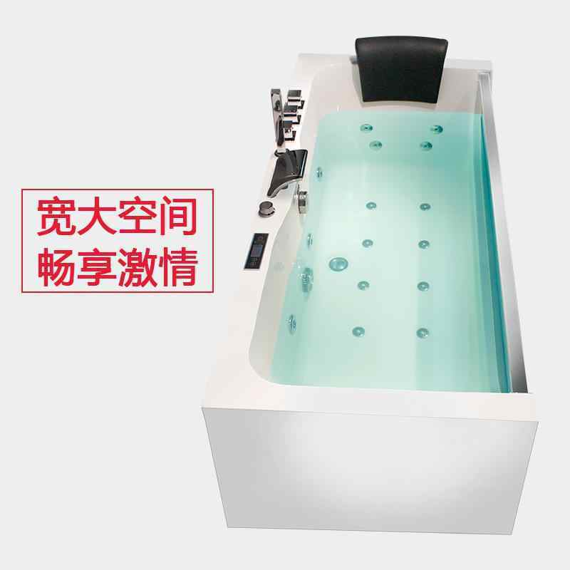 日式浴缸家用独立式泡泡裙边浴池冲浪按摩浴缸亚克力下水长柄独立水龙头配置冲浪波迷娜BOMINA