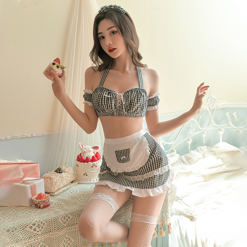 霏慕情趣内衣女式情趣睡衣性感蕾丝女仆小厨娘围裙cos角色扮演夜店装jk制服诱惑开档免脱丁字内裤情趣套装血滴子成人用品高清大图