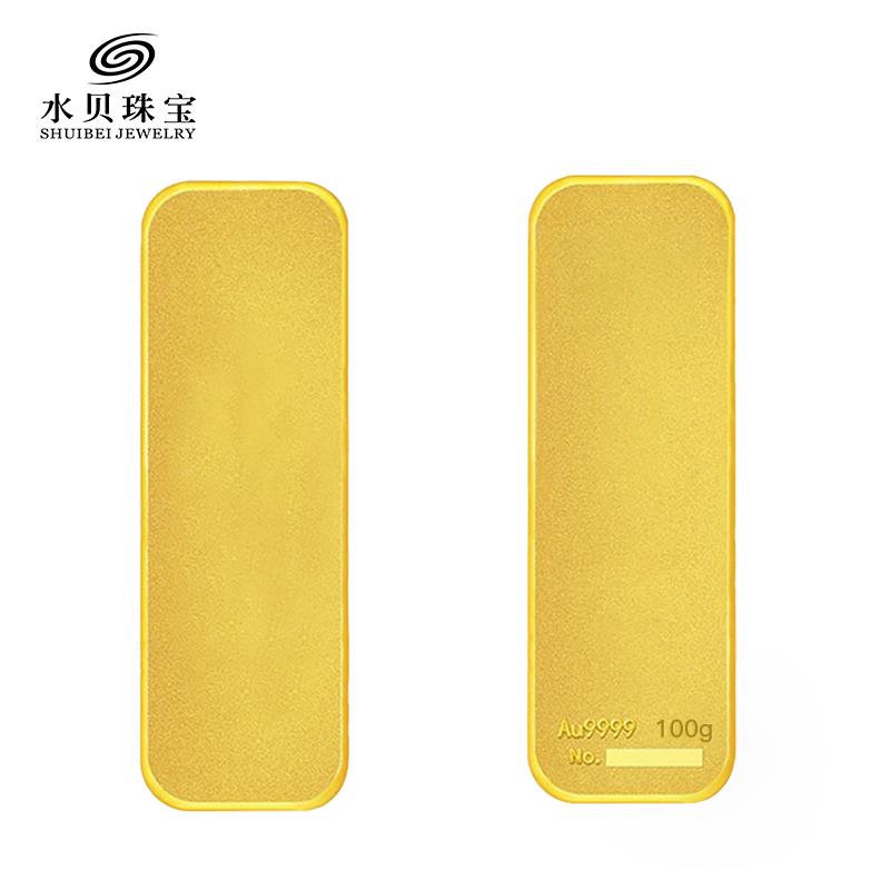 水贝珠宝(SHUIBEI JEWELRY) 黄金100g投资收藏金条 花开富贵 Au.9999足金金砖薄片 100克