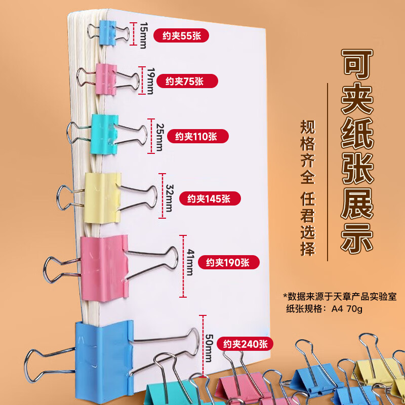 天章 (TANGO)新绿天章0070 筒装彩色长尾夹/25mm (48个/筒) (筒)高清大图