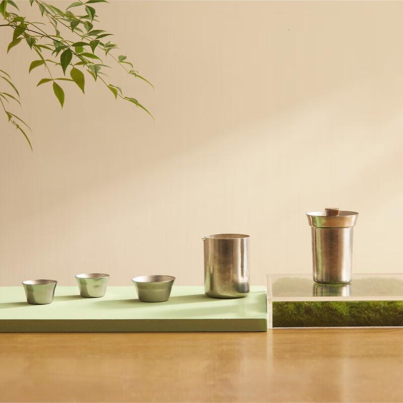鸣盏纯钛快客杯钛茶具户外茶具旅行茶具套装国庆出游便携茶具MZ8024|5件