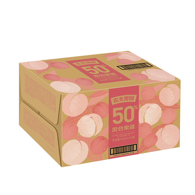 农夫山泉 农夫果园50%混合果蔬汁混合桃 果汁饮料 250ml*12瓶 量贩装