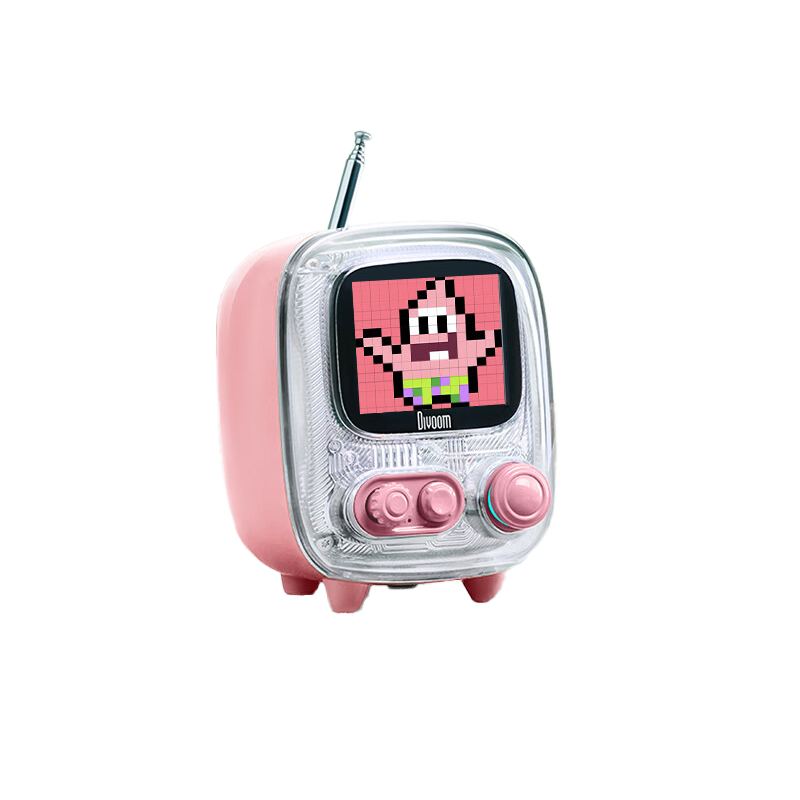 Divoom点音复古桌面时钟摆件相册歌词音箱悬浮字幕蓝牙音响日历DIY动画相框书房卧室助眠白噪音小电视2代梦幻粉高清大图