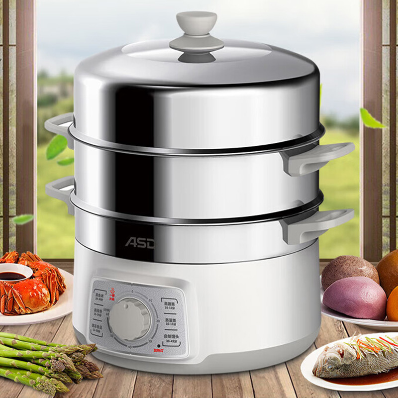 爱仕达电蒸锅10L大容量304不锈钢多功能蒸锅AZ-Y28J105高清大图
