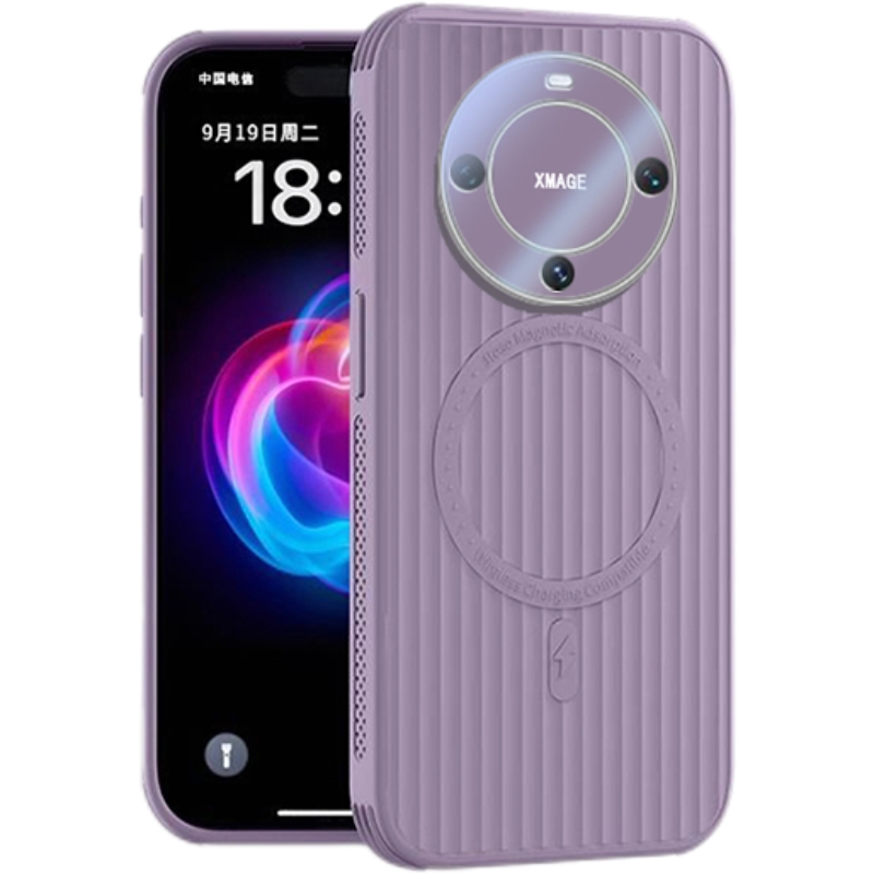 可波 适用于华为mate60液态瓦楞手机壳磨砂手感华为mate60pro手机壳华为mate60pro+防摔简约款壳 华为mate60pro紫色
