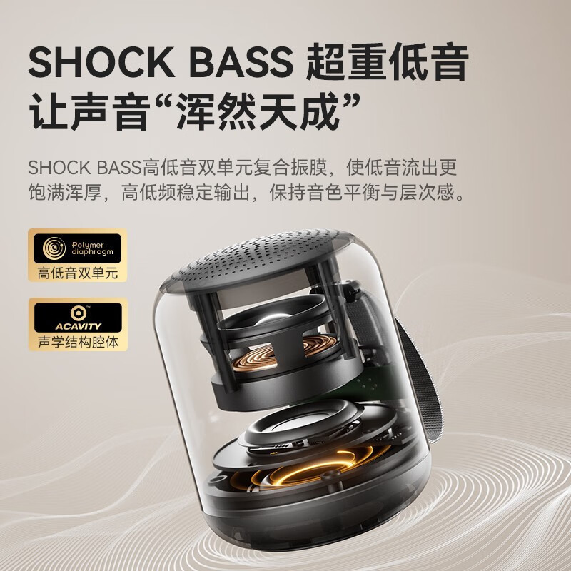 SanagX6SII无线蓝牙音箱高音质户外迷你随身便携式防水重低音炮电脑桌面音响长续航插卡小音箱 冰魄白 旗舰版HIFI