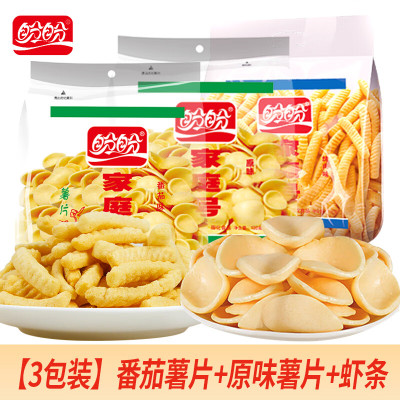 盼盼 家庭号薯片虾条 100g*3包 原味+番茄味+烤肉味