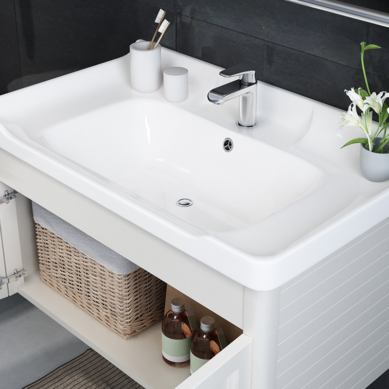 HOROW希箭卫浴简欧风太空铝浴室柜组合卫浴柜洗手盆组合柜(7天内发货)