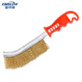 金诗洛 KSL948钢丝刀刷 镀铜除锈刷不锈钢丝刷清洁刷刀型刷子镀铜钢丝刷（1把）