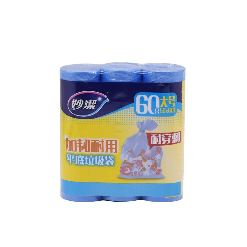 妙洁 加韧耐用平底垃圾袋 50*60cm 60只/包高清大图