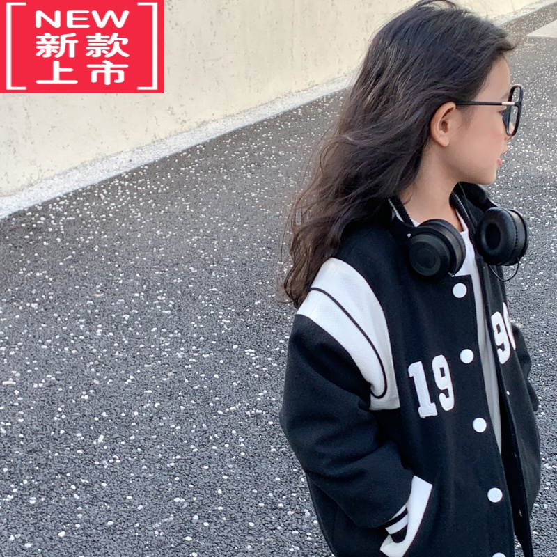 可莉允leobaby女童外套秋冬款2022新款儿童棉服呢子棒球服宝宝棉袄上衣N