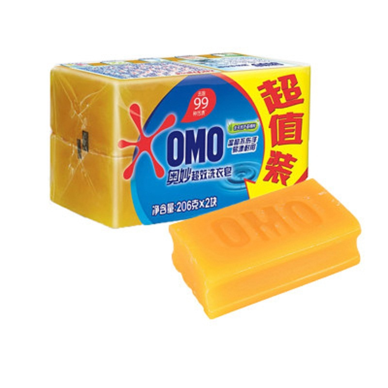 奥妙(OMO) 99无磷超效透明洗衣皂 206g*2 单位:块*2)