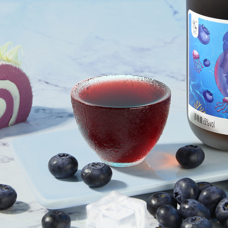 通明山低度微醺网红高颜值水果酒女士甜酒蓝莓味果酒5度330ml单瓶装