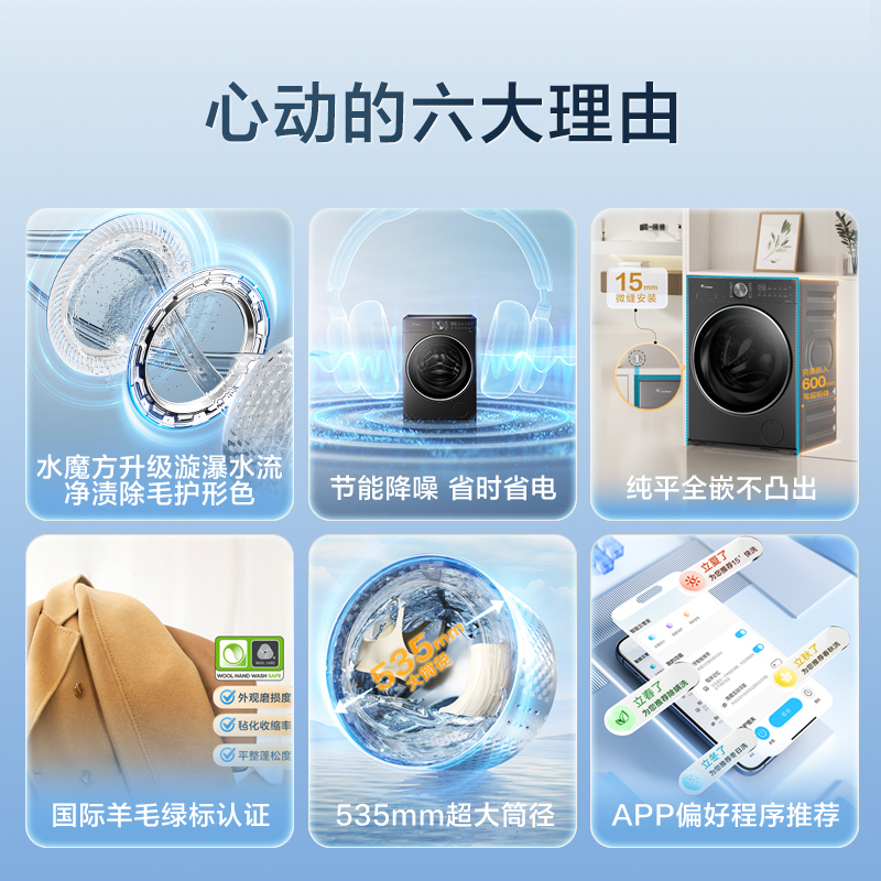 小天鹅小乌梅2.0轻享版10KG洗脱一体机全自动家用 纯平全嵌 超微净泡 AI智能投放 羊毛绿标 大筒径TG10VE20高清大图