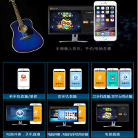 启融 V8直播设备全套声卡套装手机喊麦通用有线麦克风K歌主播快手(黑色)