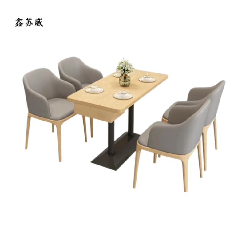 鑫苏威定制方形餐桌椅4人位XSW-CZ-F4套