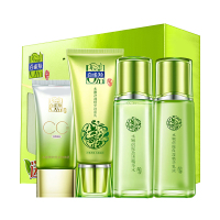 百雀羚(PECHOIN)护肤套装礼盒 水嫩倍现臻美套装洁面95g+水100ml+乳液100ml+CC霜40g 保湿补水