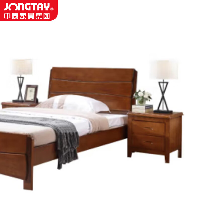 中泰(jongtay)1.2米实木床新中式简约宿舍接待床 J-CDZ101高清大图