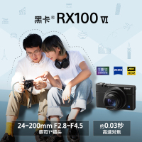 索尼(SONY)DSC-RX100M6 黑卡数码相机 黑卡6 专业卡片机 照相机 蔡司镜头 2010万像素 4K视频 WIFI分享 触摸对焦 Vlog视频拍摄