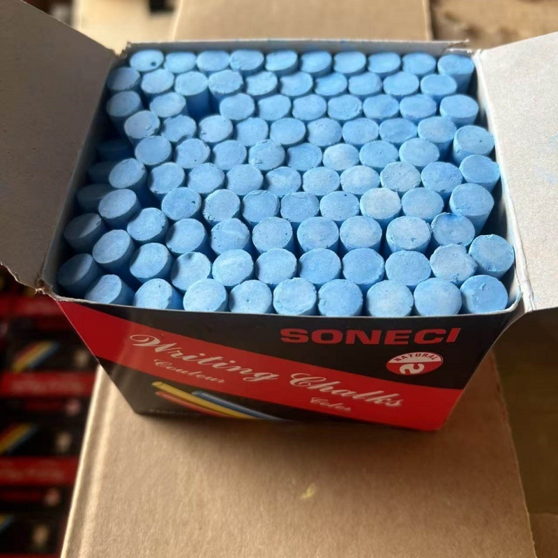 弘修 蓝色粉笔 长75mm 六角蓝色48支/盒