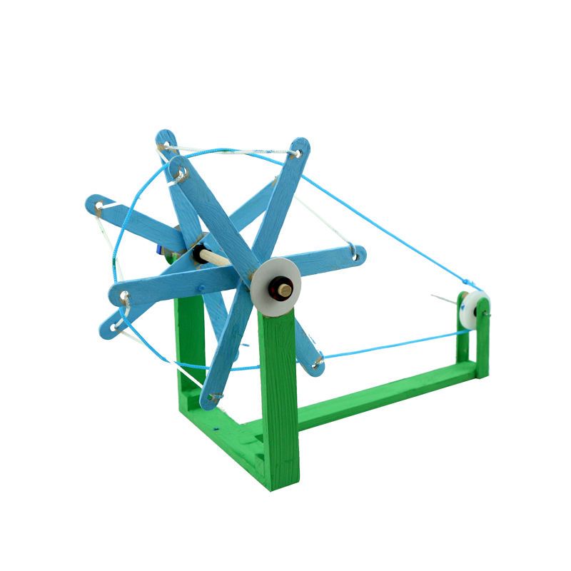 手摇纺线车6岁以上女孩童科技手工小制作diy毛线编织创意趣味玩具