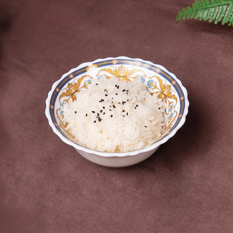 康宁餐具(Corelle Brands)冰萃玲珑彭巴杜夫人餐具12件套(5寸饭碗*6+小勺子*6)