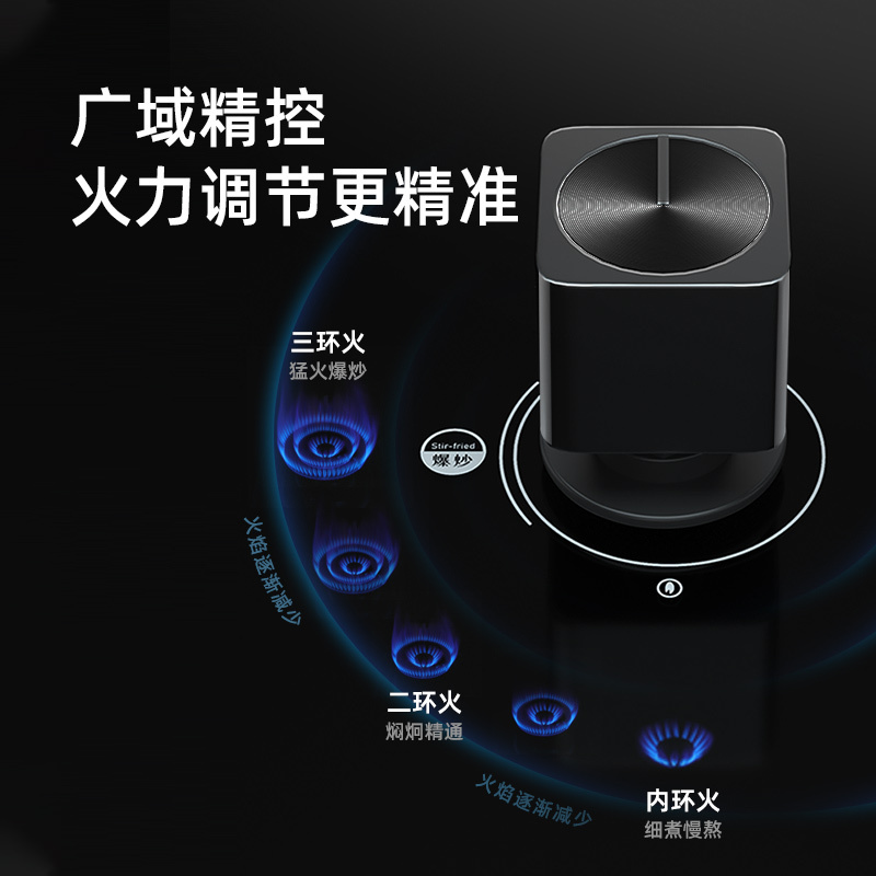 HOMSON法国汤姆逊家用台式嵌入式燃气灶具 5.2kW天然气大火力双眼灶 加厚钢化玻璃 一级能效 方灶圆灶 AZL2