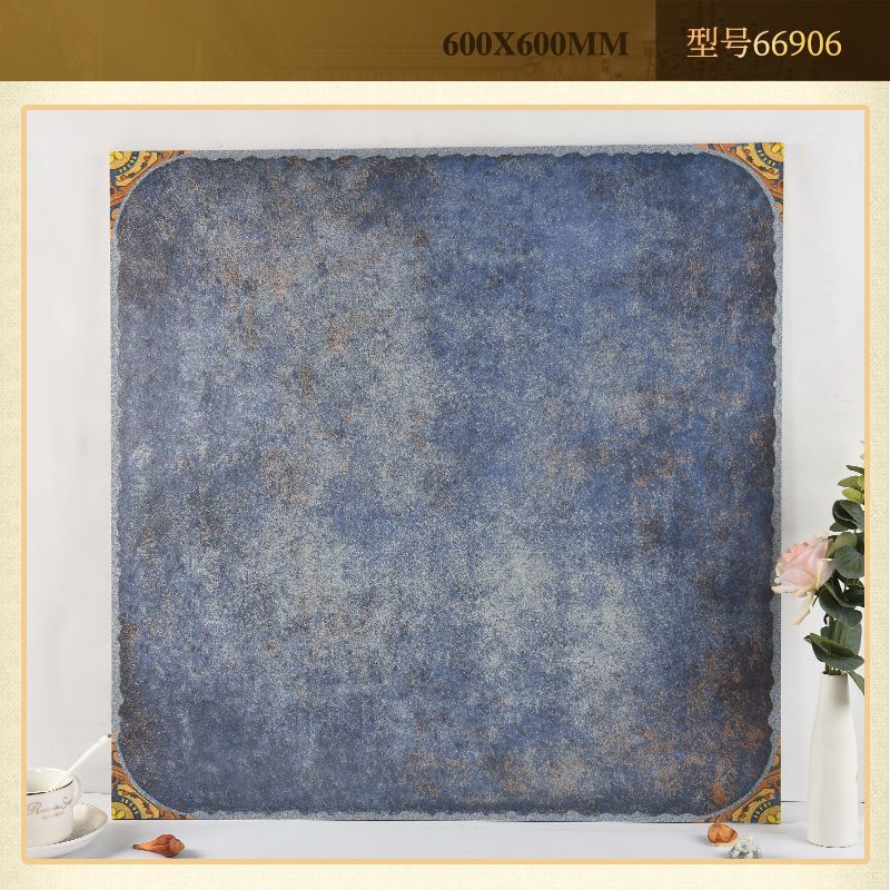 地中海田园风带花角仿古砖600x600阳台庭院瓷砖批发灰色复古地砖66906