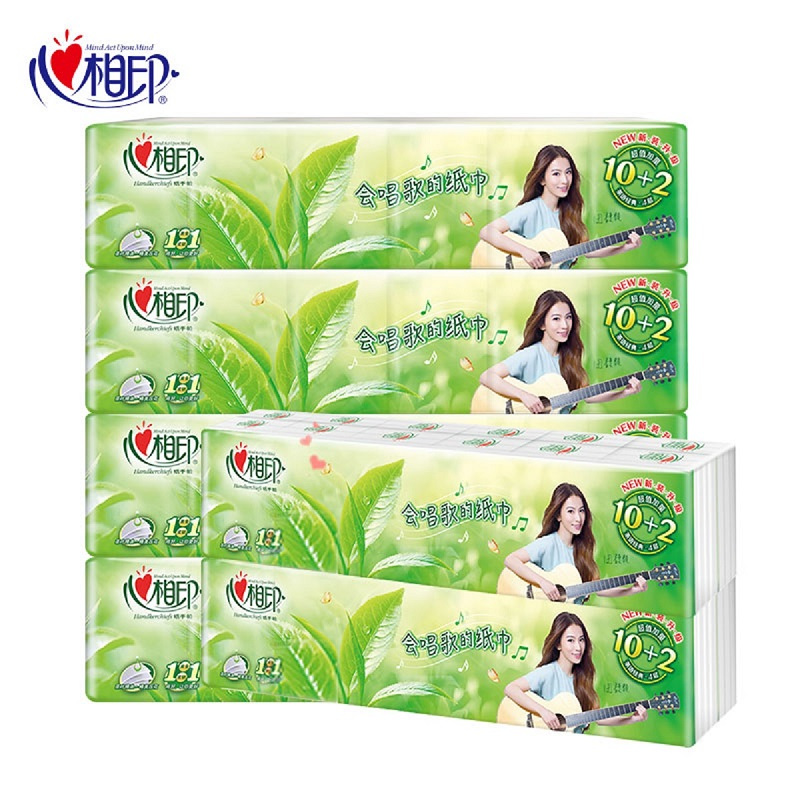 C1710（箱装）心相印茶语经典系列12包6条装四层纸手帕