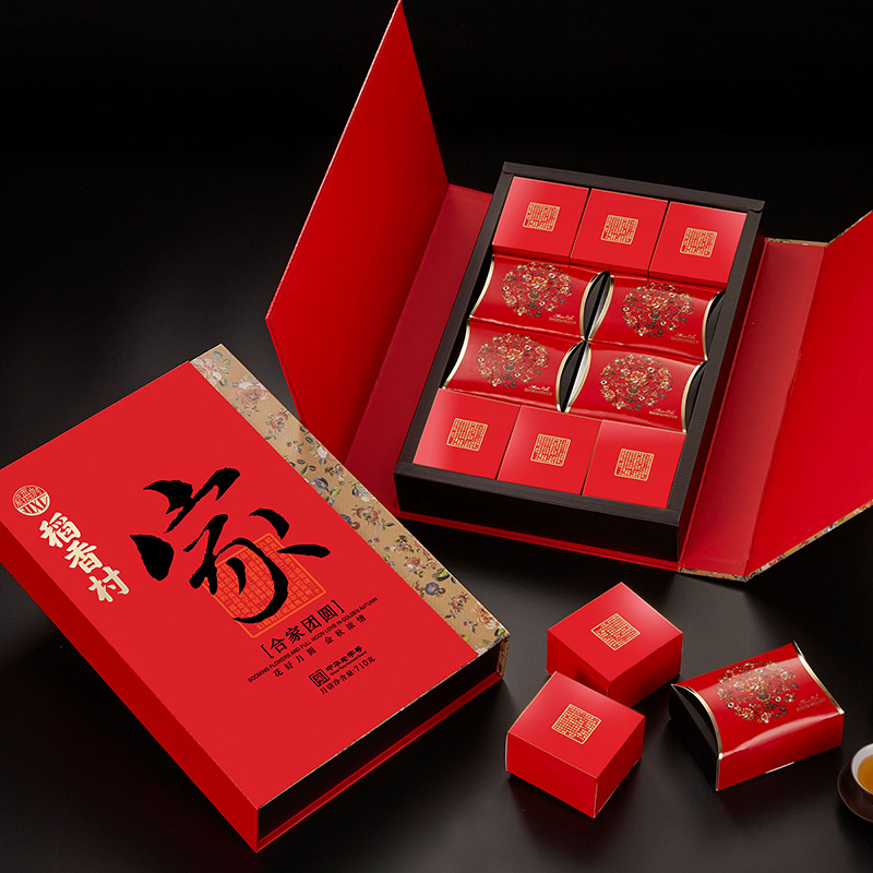 稻香村月饼礼盒合家团圆710g中秋月饼8味10饼蛋黄莲蓉苏式百果苏式玫瑰京式五仁糖醇豆沙金丝枣蓉中秋月饼零食糕点礼盒
