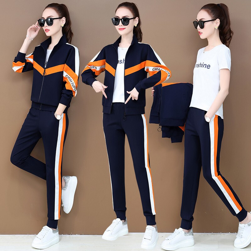 卫衣运动服休闲跑步女装春秋新款长袖卫衣运动套装女韩版时尚运动装