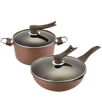 德世朗(DESLON) 锅具 DTJ-TZ507A-陶晶钻石套锅A 炒锅30cm 汤锅24cm JH