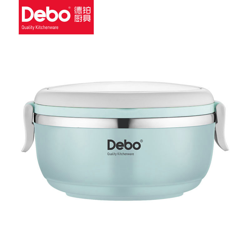 DEBO德铂 DEP-694 饭盒 304不锈钢便当盒麦格 1层 1.4L 不锈钢 灰色高清大图