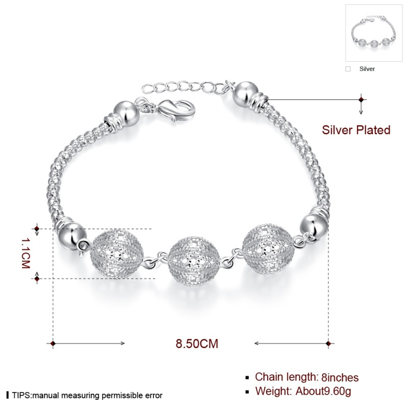 H362Fashion Bracelet 时尚镂空星球手链欧美外贸镀925纯银女首饰送女朋友七夕情人节礼物