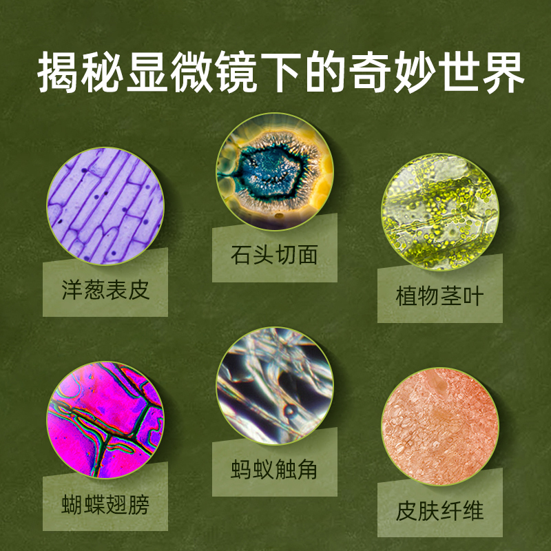弥鹿儿童科学显微镜便携式学生专用生物科学实验套装显微镜学生版早教教具高清大图