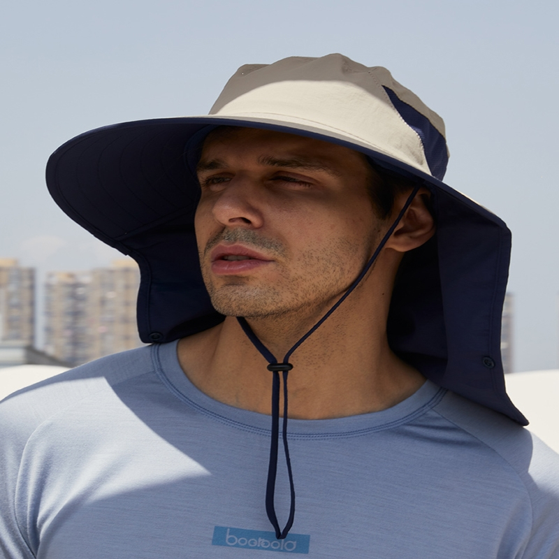 闪电客户外帽渔夫帽护颈透气面罩太阳帽大檐男遮阳帽女钓鱼帽子