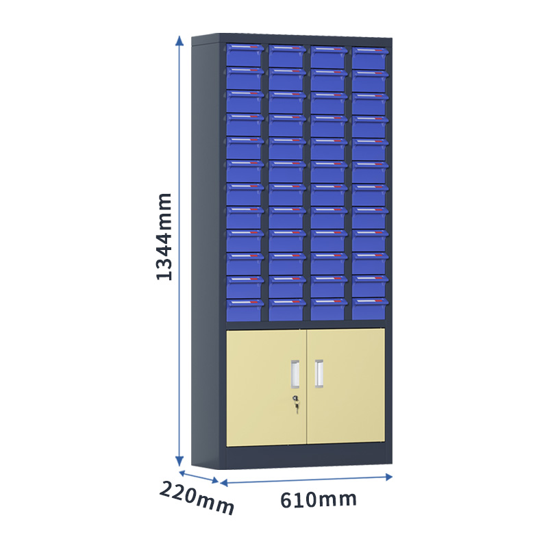 臻远 ZYLJG-W100 零件柜抽屉式工具柜电子元件柜螺丝柜物料柜 48抽蓝色无门加工具柜中号高清大图