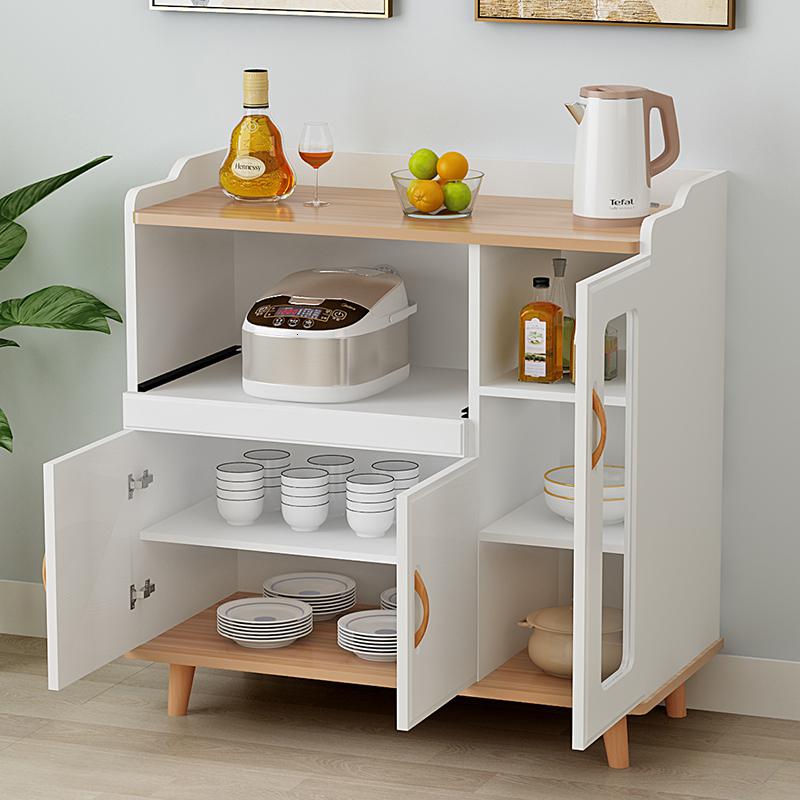 森美人简约现代餐边柜橱房储物柜子家用靠墙客厅碗柜北欧微波炉柜茶水柜高清大图