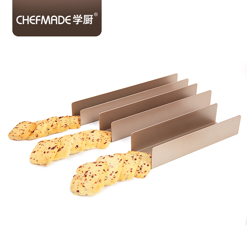 学厨 CHEFMADE 蛋糕模具烘焙工具饼干模具 U形不粘饼干模曲奇饼干模长款 香槟金色厨房工具 WK9068