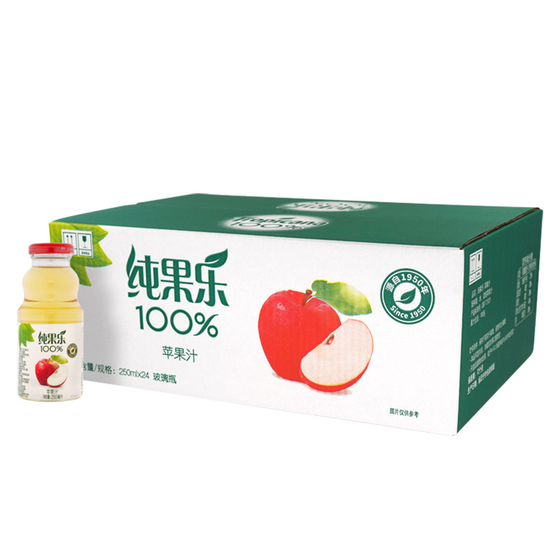 百事可乐纯果乐tropicana100苹果汁果汁250ml24瓶百事系列荣誉产品