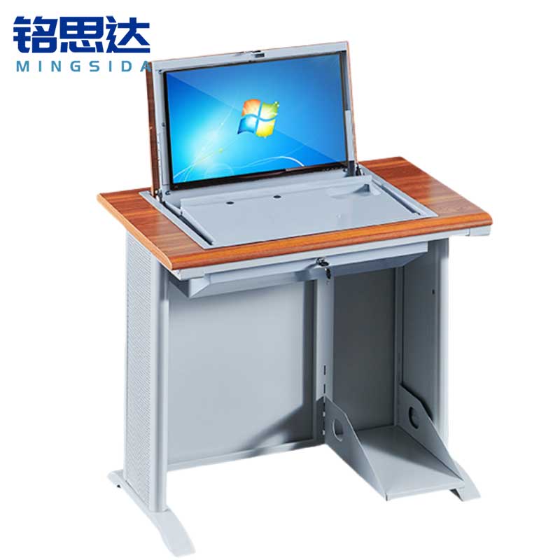 铭思达翻转电脑桌单人位张高清大图