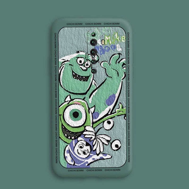 OPPOReno2手机壳液态硅胶OPPOReno2z保护套RenoZ男女新款油画怪物 OPPO RenoZ 暗夜绿-油画