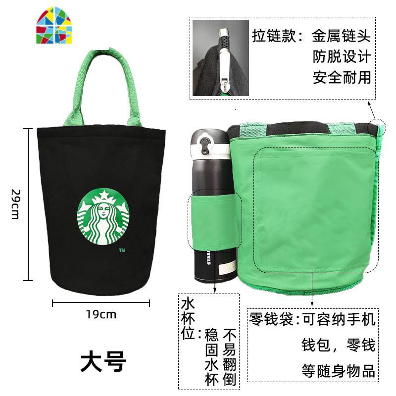饭盒袋帆布包圆桶包手提袋带饭包男女手拎袋购物便当盒