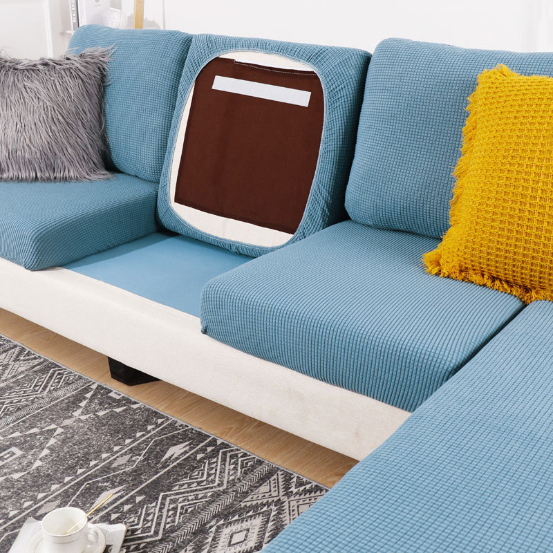 京城派 玉米绒全包沙发笠沙发套弹力沙发套罩简约现代四季冰丝提花面料沙发笠防猫抓加厚坐垫凉席沙发罩全包套巾盖布高清大图