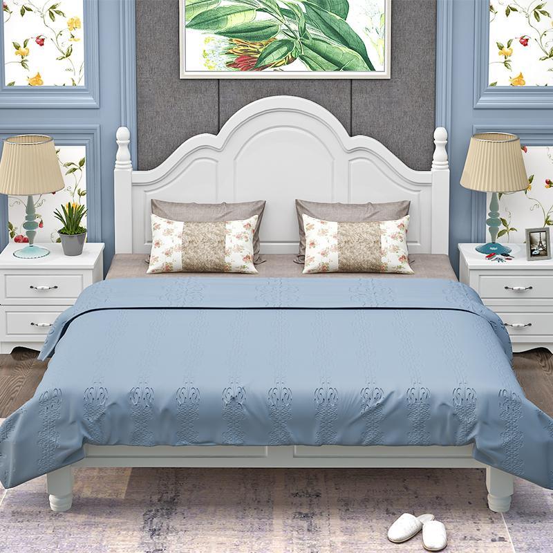 实木床现代简约双人公主床主卧田园风格床韩式婚床1.2/1.5/1.8米